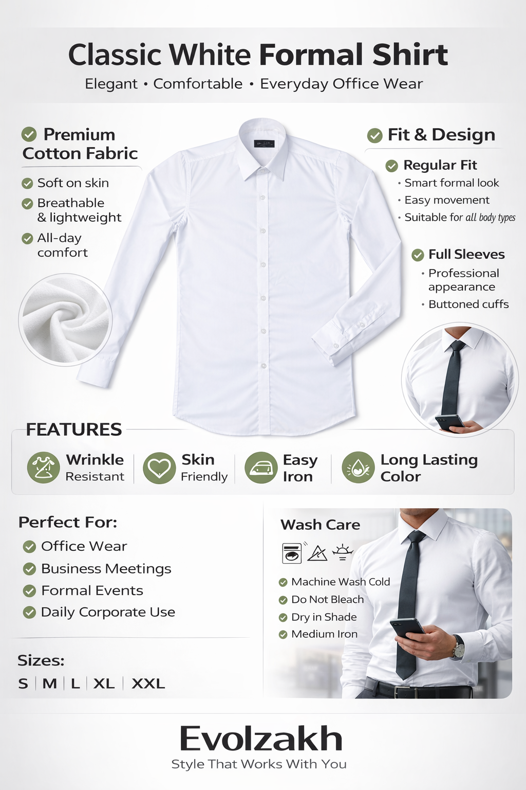 Men’s Solid Formal Shirt | Premium Giza Cotton |Regular Fit - Image 18
